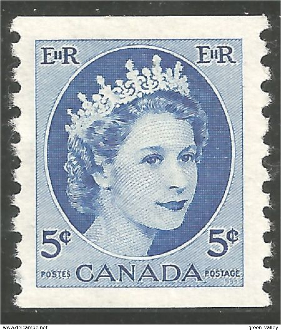Canada QEII Wilding Bleu Blue Roulette Coil MH * Neuf (C03-48-1) - Unused Stamps