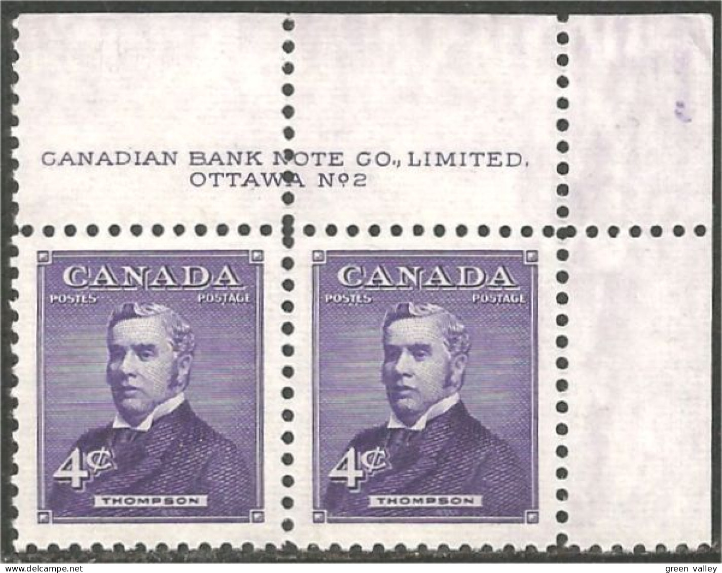 Canada John Thompson Block Plate No  2 MNH ** Neuf SC (03-49ur2) - Unused Stamps