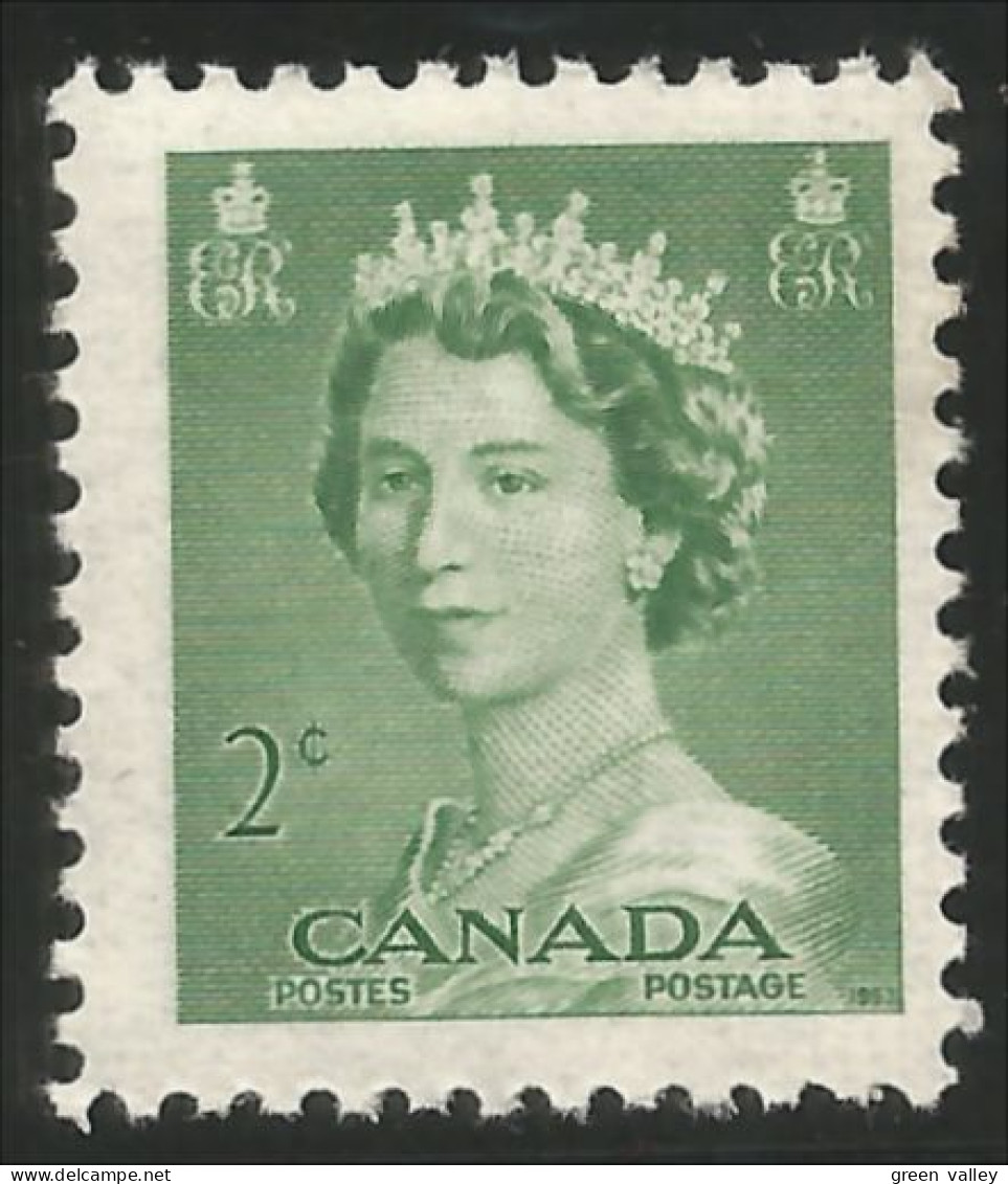 Canada QEII 2c Vert Green Karsh MNH ** Neuf SC (03-26b) - Familles Royales