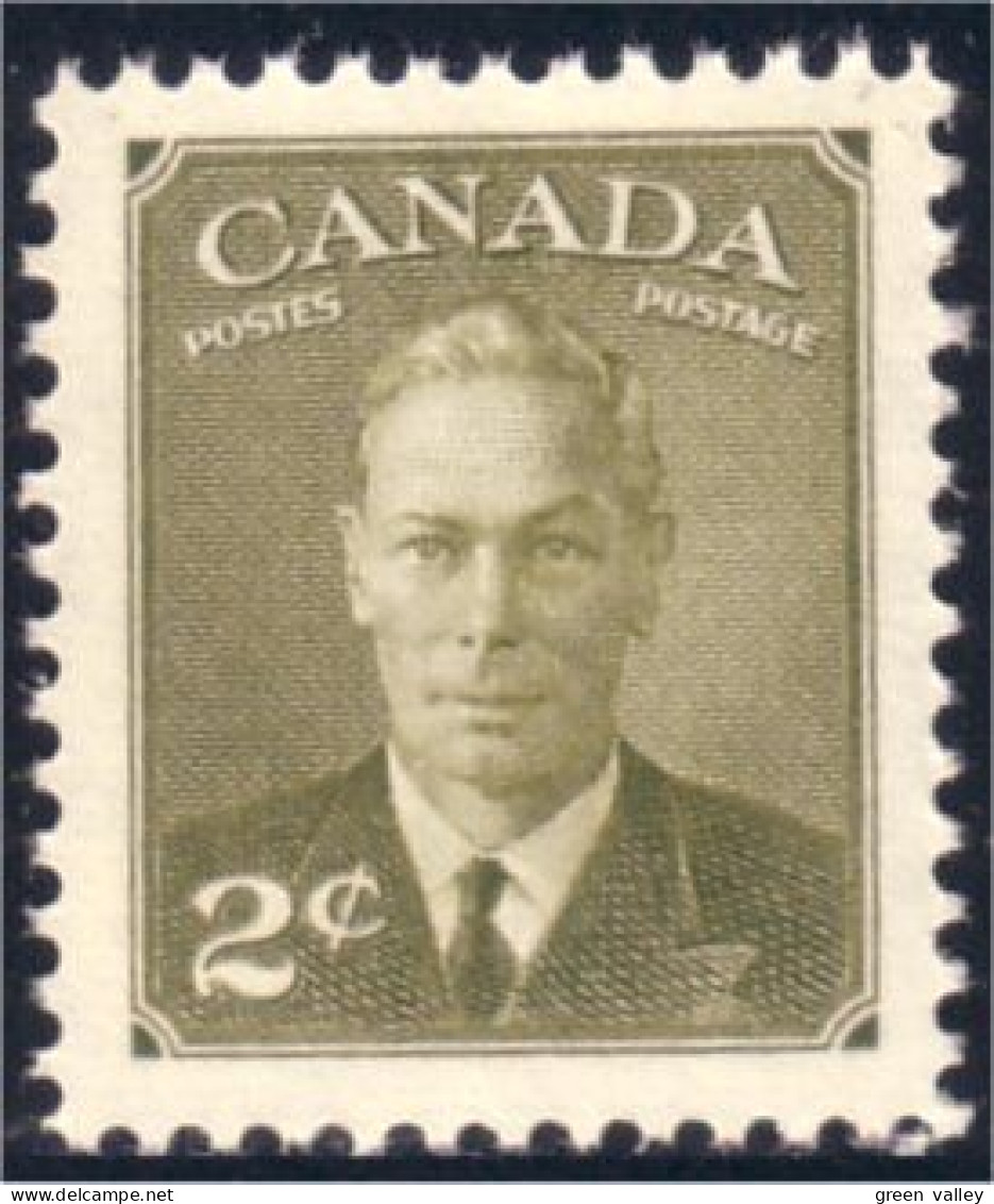 Canada George VI 2c Olive Green MNH ** Neuf SC (03-05a) - Nuovi