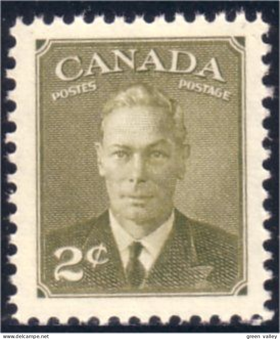 Canada George VI 2c Olive Green MNH ** Neuf SC (03-05b) - Familles Royales