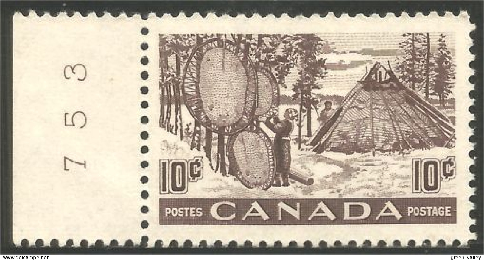 Canada Drying Skins Sechage Peaux Wood Pole Poteaux Bois MNH ** Neuf SC (03-01b) - Bomen