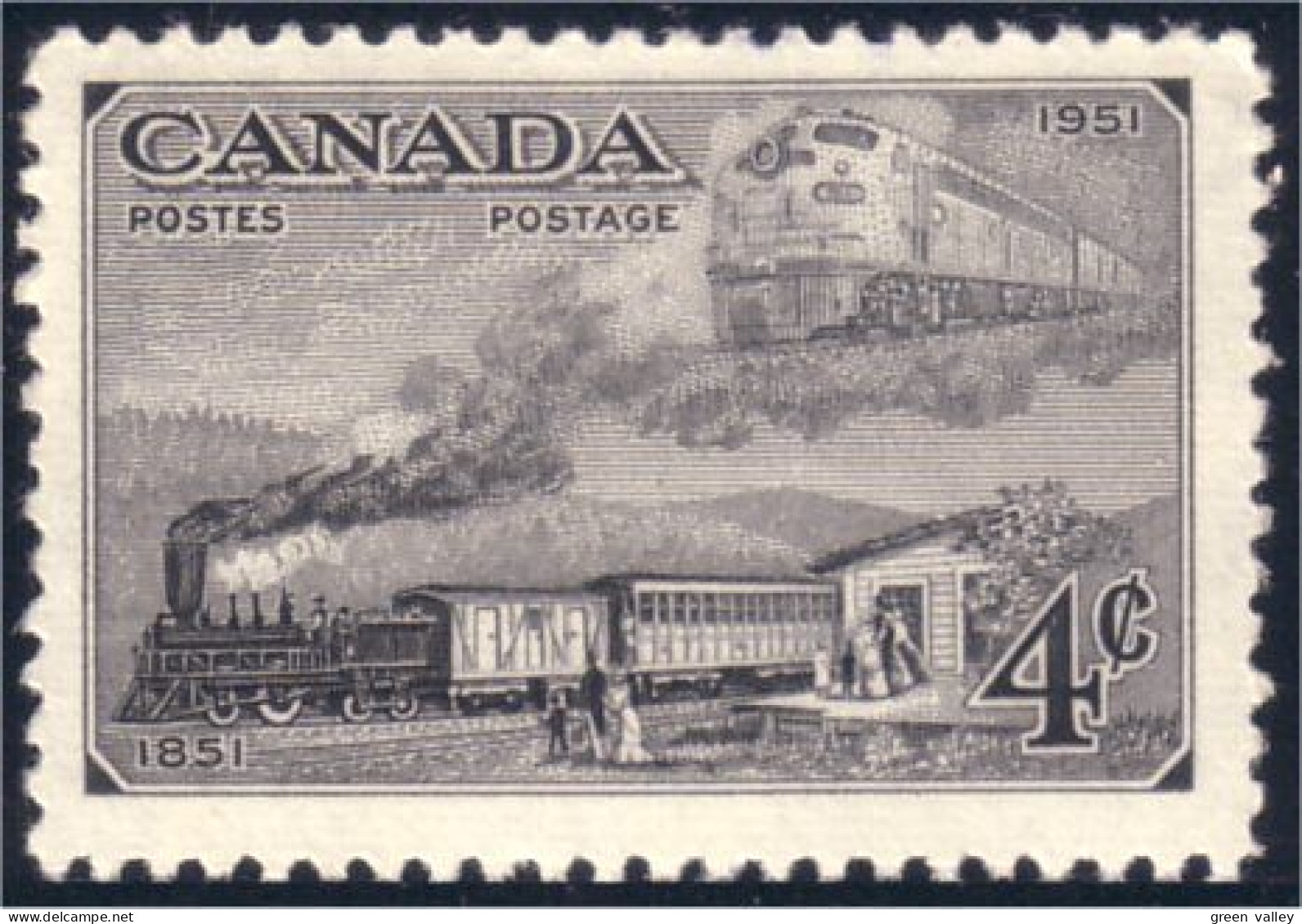 Canada Centenaire Train Locomotives 1851 1951 MNH ** Neuf SC (03-11a) - Neufs