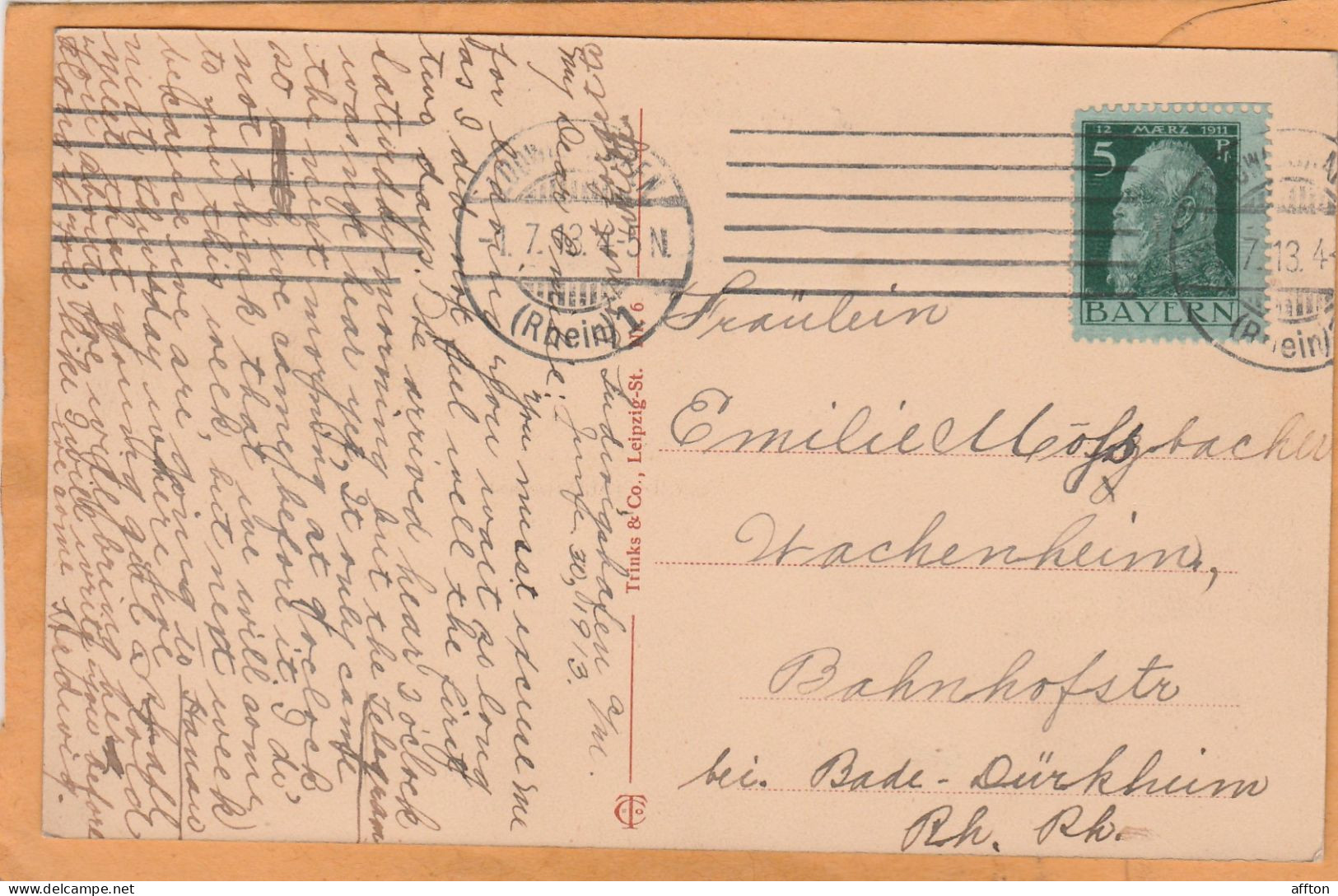 Ludwigshafen Germany 1912 Postcard - Ludwigshafen