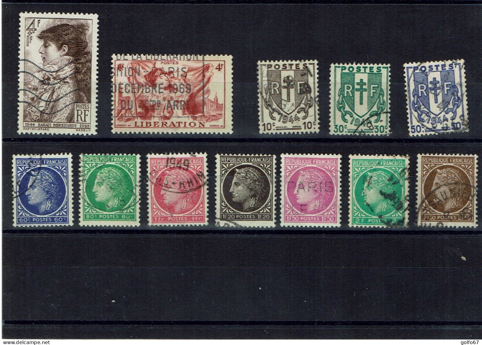 FRANCE - 1945 - 1947 - Y&T N° 738 - 739 - 670 - 671 - 673 à 677 - 679 à 681 Oblitérés (124402) - Used Stamps
