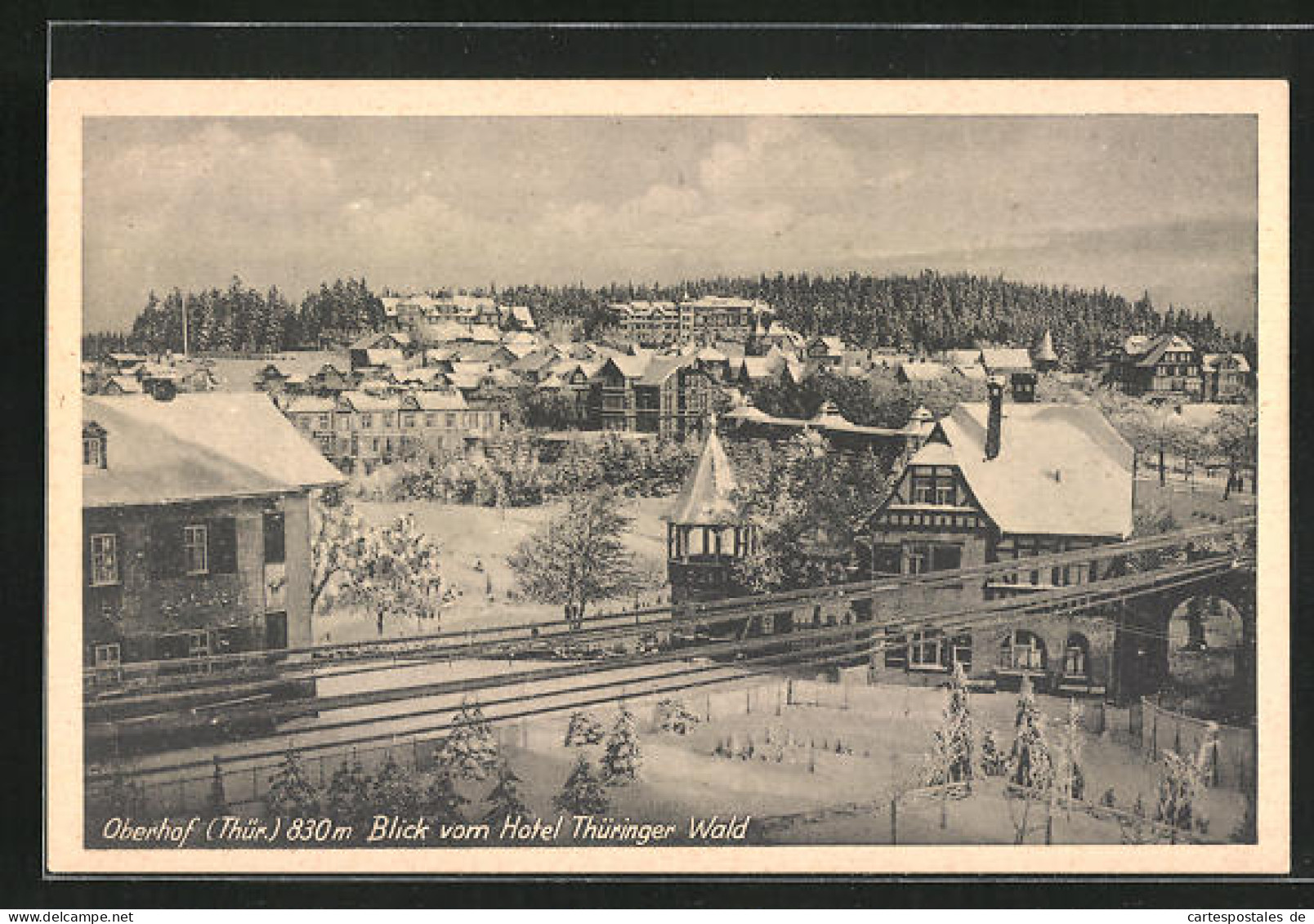 AK Oberhof /Thüringen, Blick Vom Hotel Thüringer Hof Auf Den Verschneiten Ort  - Oberhof