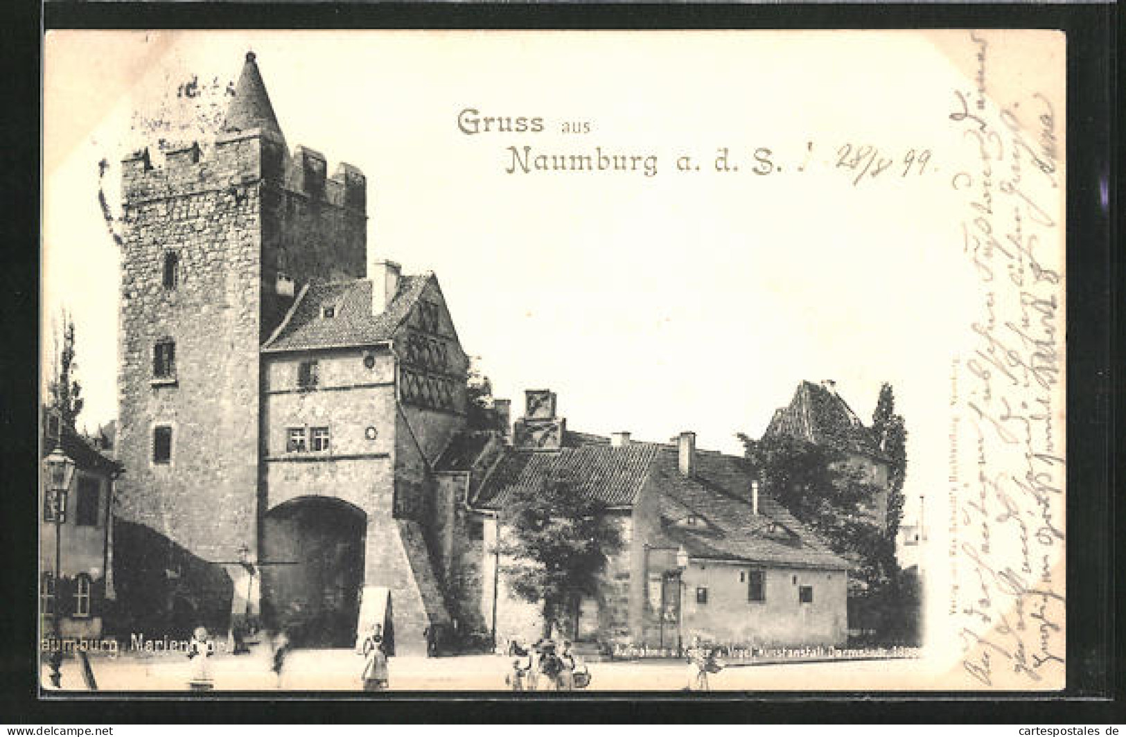 AK Naumburg / Saale, Marientor Mit Passanten  - Naumburg (Saale)