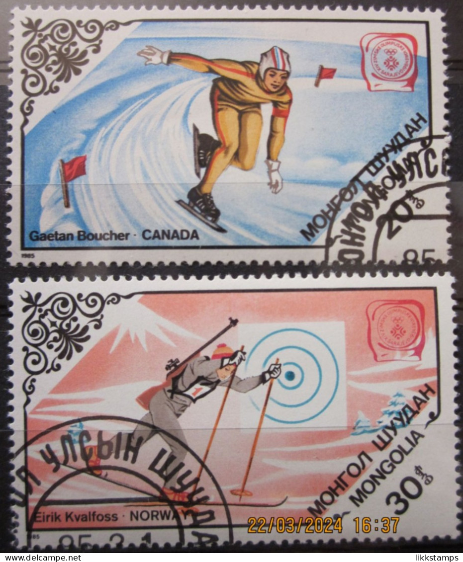 MONGOLIA ~ 1984 ~ S.G. NUMBERS 1635 - 1636, ~ WINTER OLYMPICS. ~ VFU #03481 - Mongolië