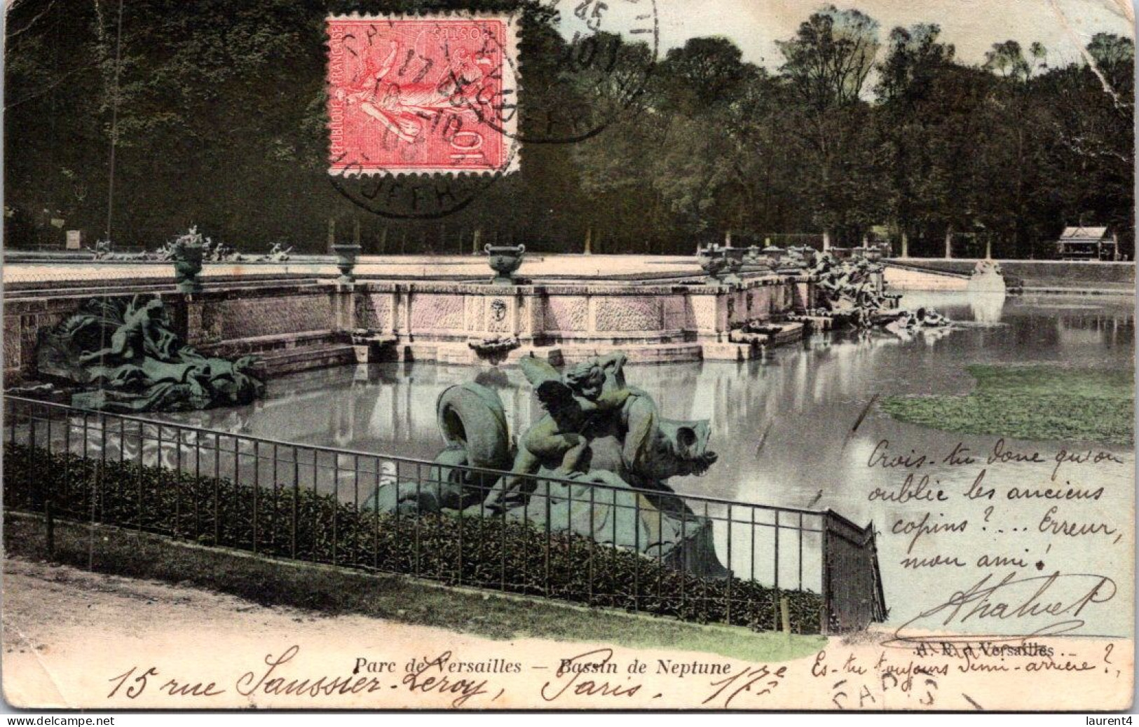 17-4-2024 (2 Z 16) France - Châteaux De Versaille - Bassin De Neptune (posted 1903) - Kastelen