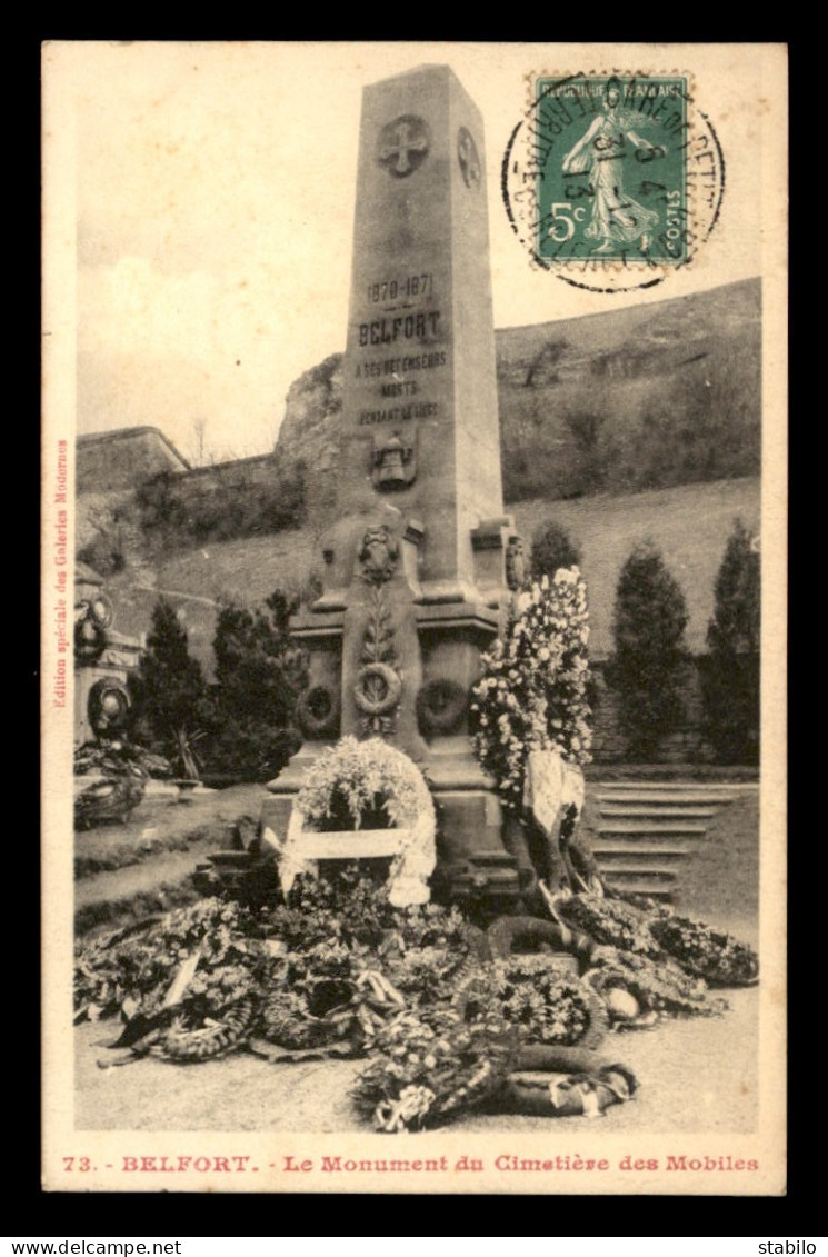 90 - BELFORT - LE MONUMENT DU CIMETIERE DES MOBILES - GUERRE DE 1870 - Belfort - Città