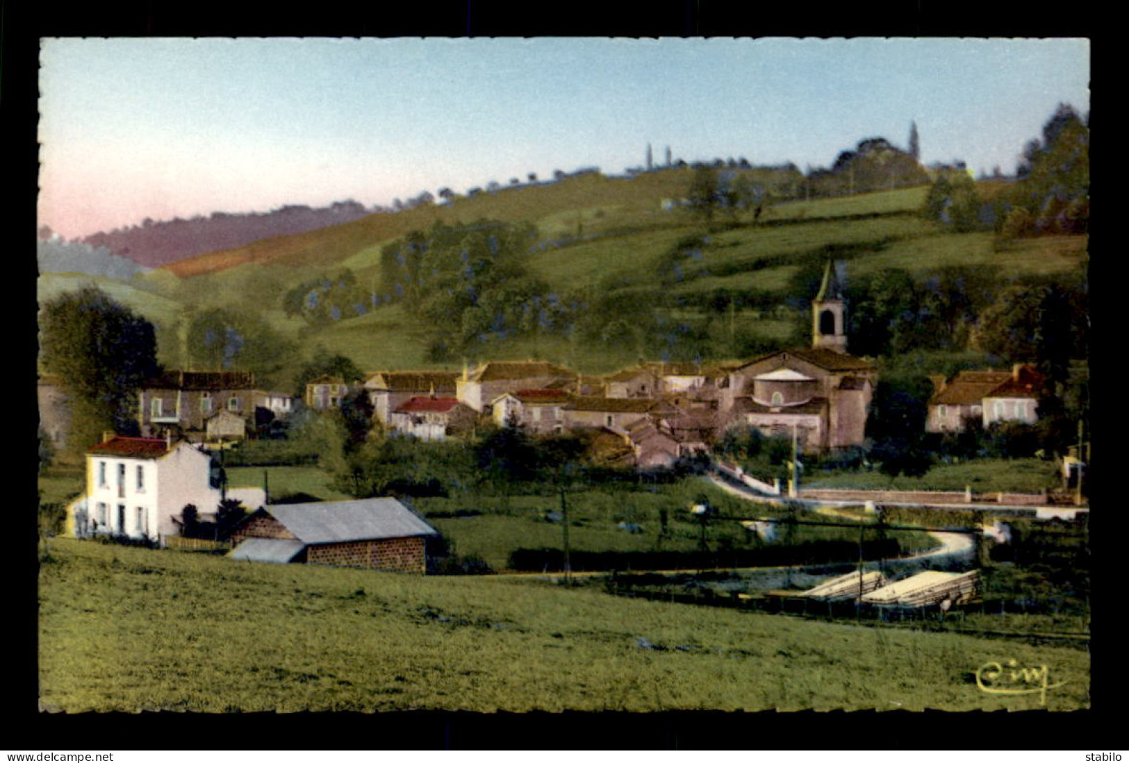 24 - VERGT - VUE GENERALE COTE BAS ET COTEAU CHALAMARD - CARTE COLORISEE - Autres & Non Classés