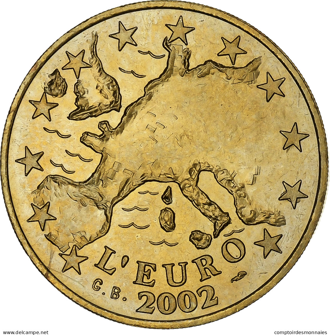 France, Jeton, Du Franc à L'Euro, 2002, Copper-Nickel Gilt, SPL - Autres & Non Classés