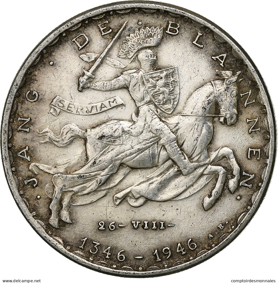 Luxembourg, Charlotte, 20 Francs, 1946, Luxembourg, Argent, SUP, KM:47 - Luxemburgo