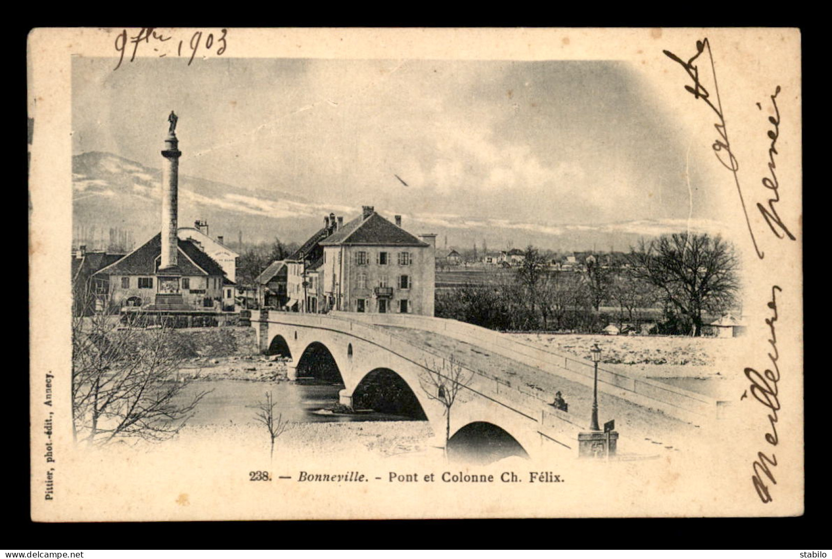 74 - BONNEVILLE - PONT ET COLONNE CH. FELIX - Bonneville