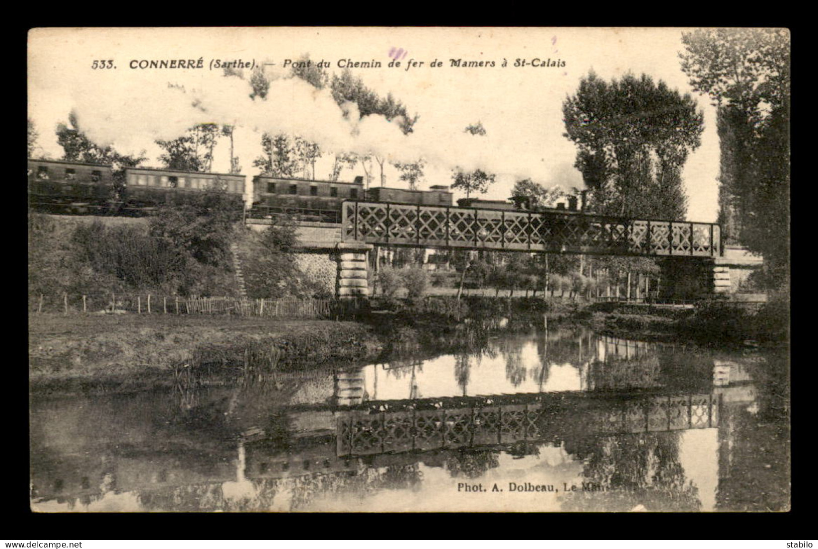 72 - CONNERRE - TRAIN SUR LE PONT DU CHEMIN DE FER  - Connerre