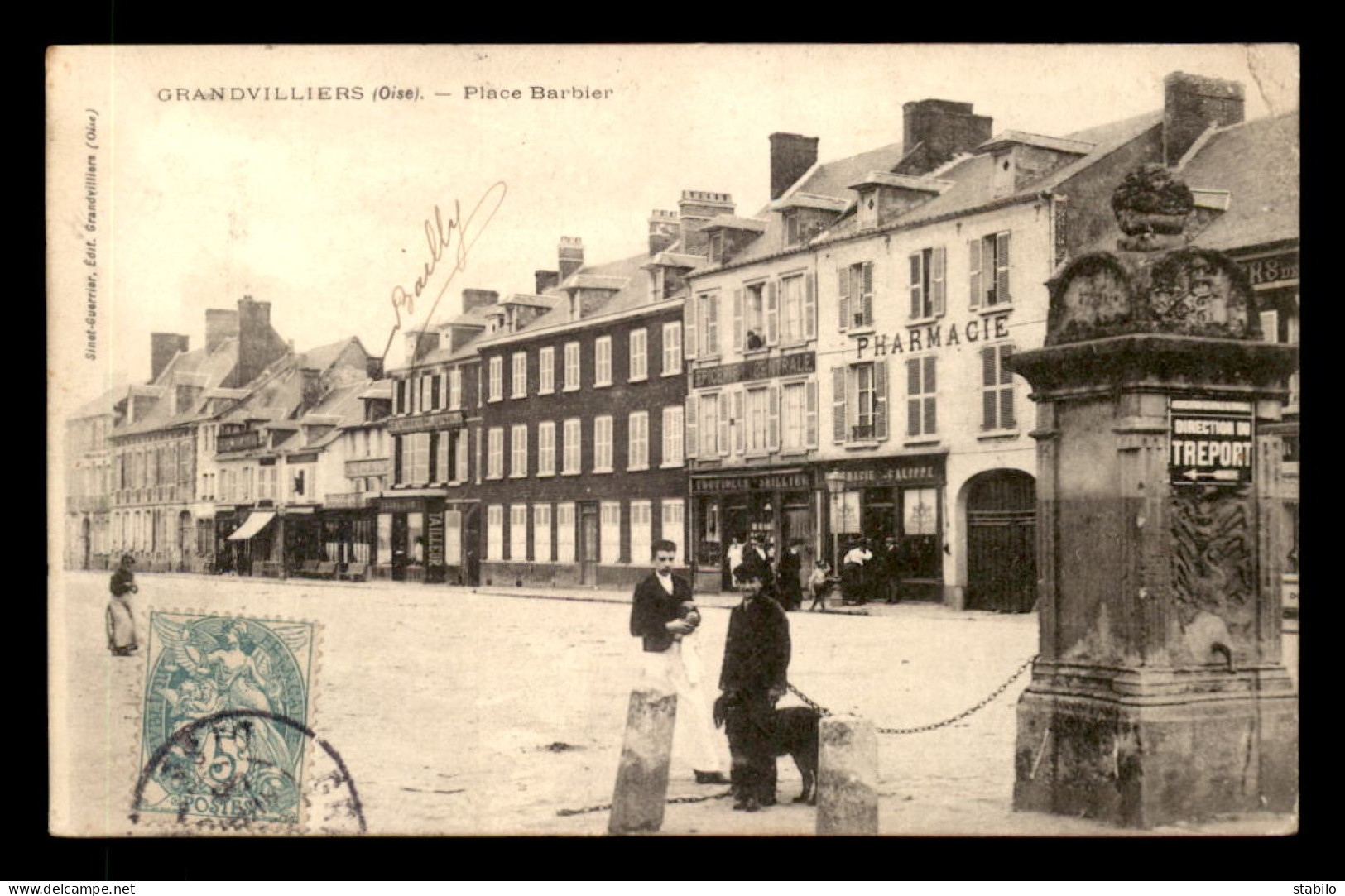 60 - GRANDVILLIERS - PLACE BARBIER - PHARMACIE CALIPPE - Grandvilliers