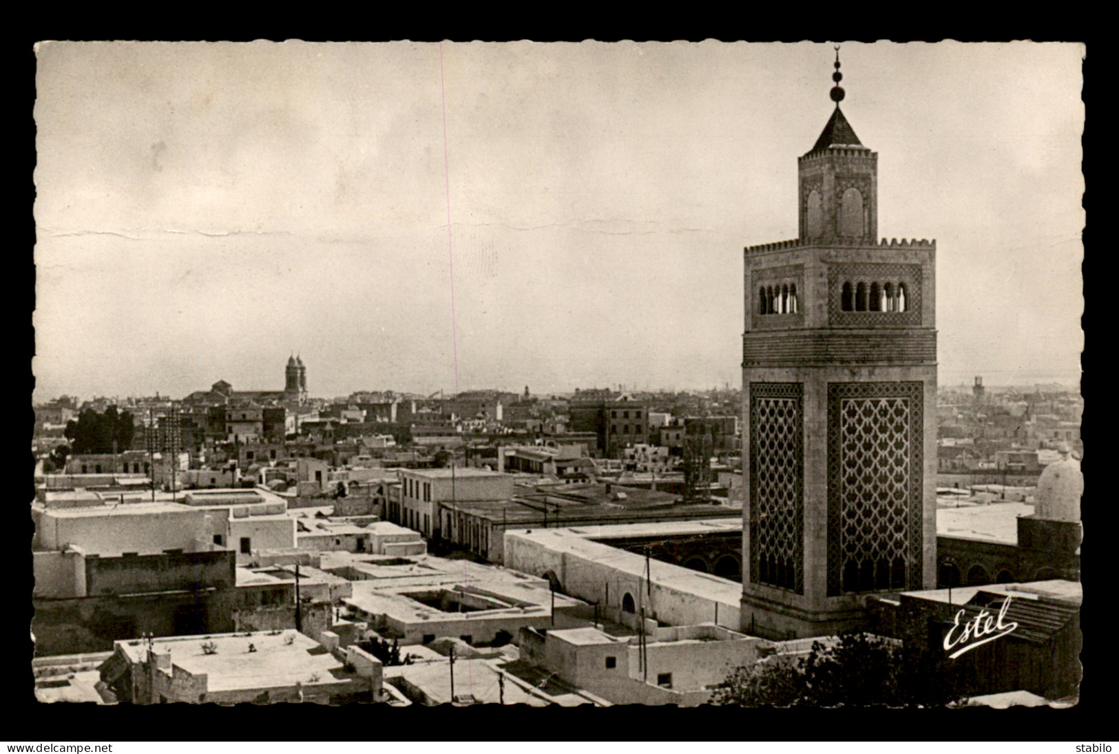 TUNISIE - AFFANCHISSEMENT MIXTE SUR CARTE POSTALE DE TUNIS - Tunisia