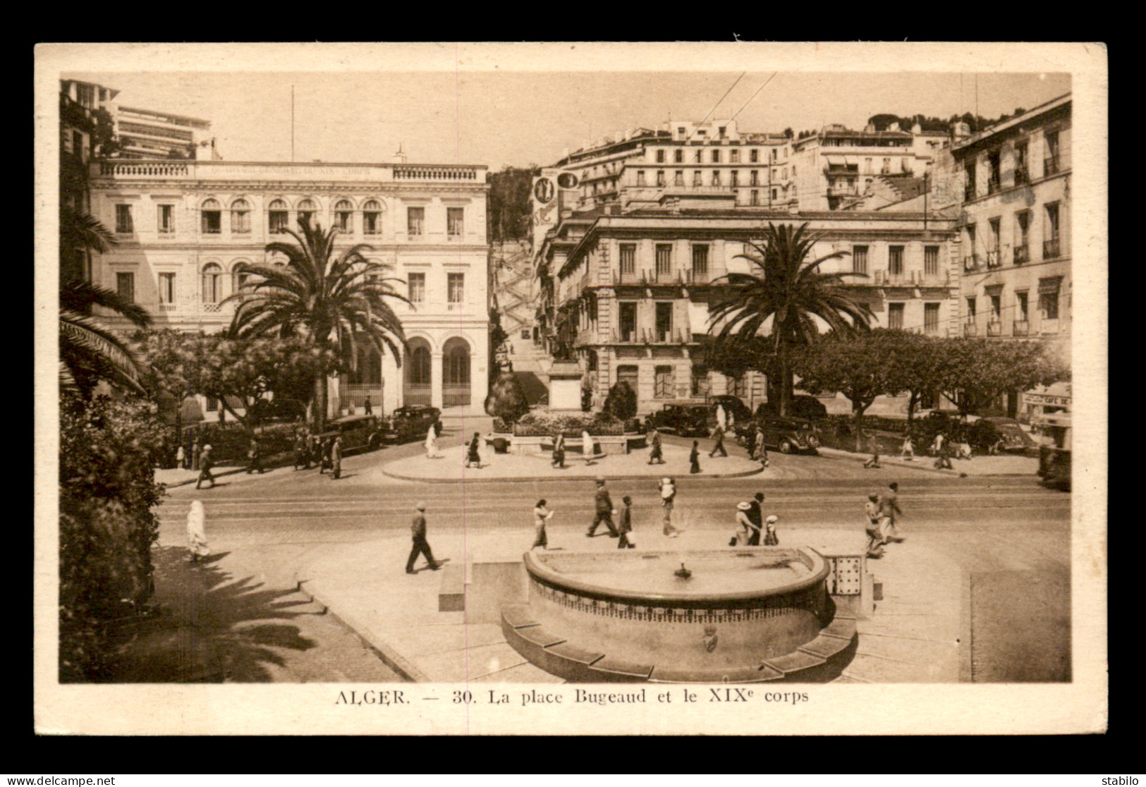 ALGERIE - 5 FR POSTE AERIENNE SEUL SUR CARTE D'ALGER - LA PLACE BUGEAUD - Luftpost