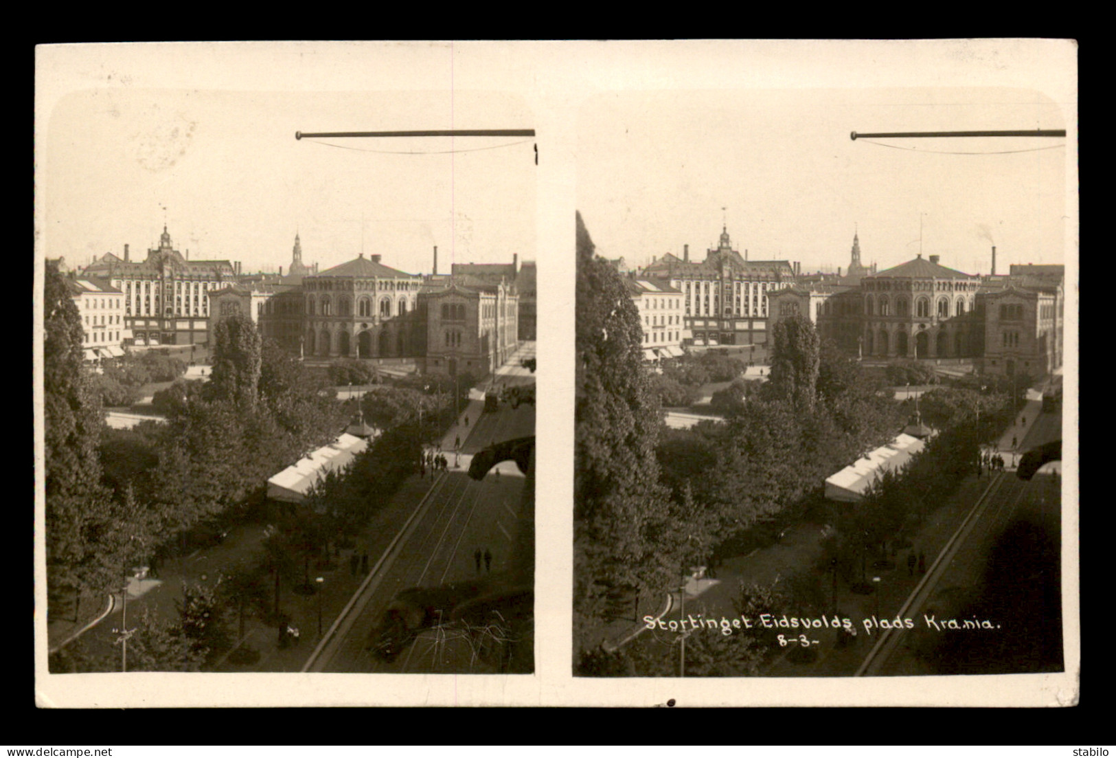 NORVEGE - OBLITERATION EXPOSITION DU CENTENAIRE 1914 DU 23.12.1913 AVEC VIGNETTE NORGE 1913 SUR CARTE STEREO - Brieven En Documenten