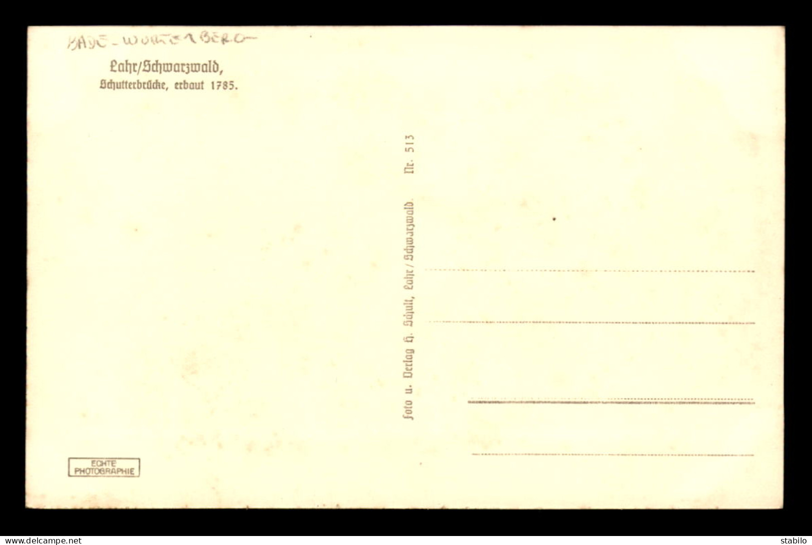 ALLEMAGNE - LAHR-BADEN - SCHWARZWALD - SCHUTTERBRUCKE ERBAUT 1785 - Lahr