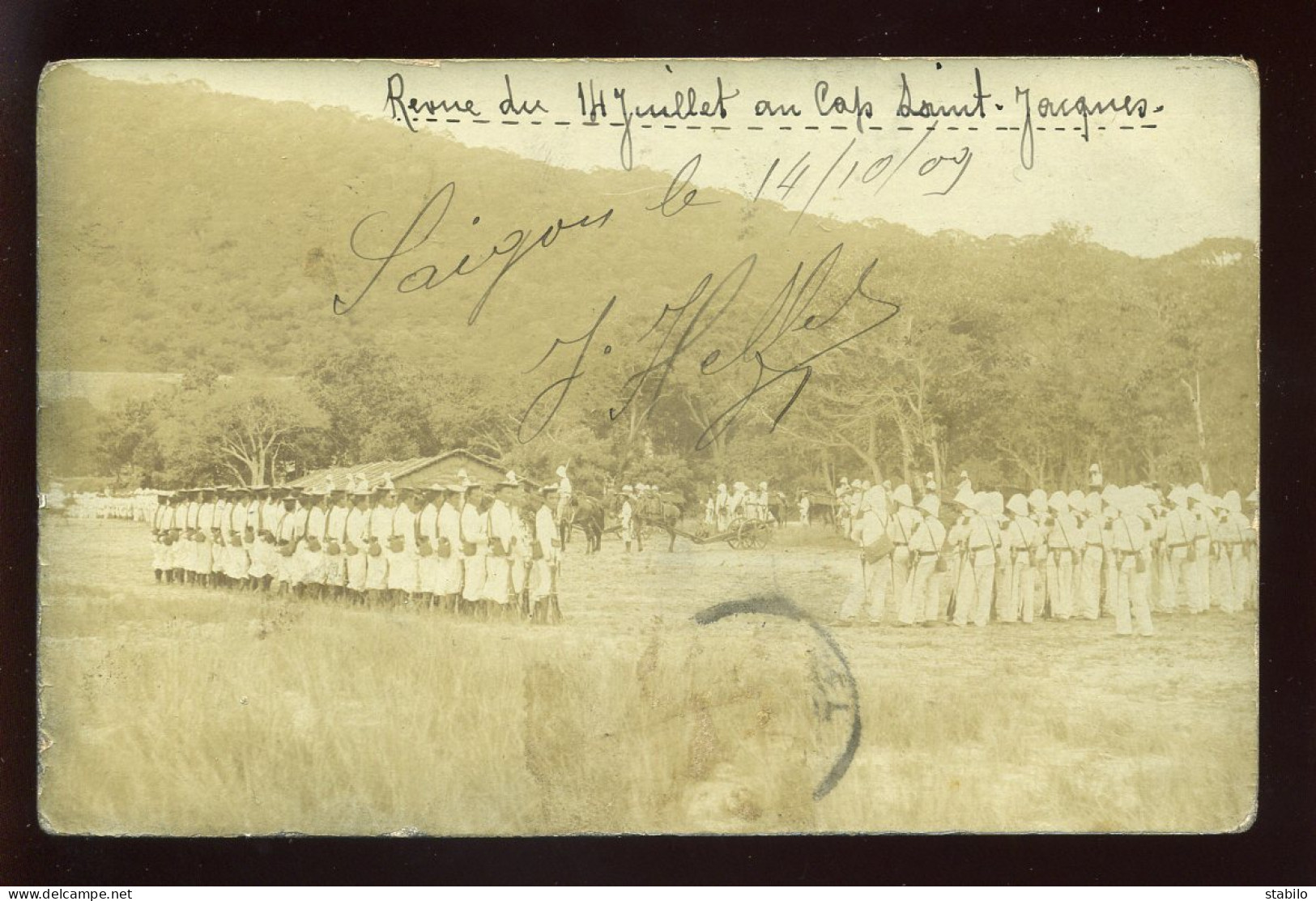 VIET-NAM - SAIGON - REVUE DU 14 JUILLET 1909 AU CAP ST-JACQUES - CARTE PHOTO ORIGINALE - Viêt-Nam