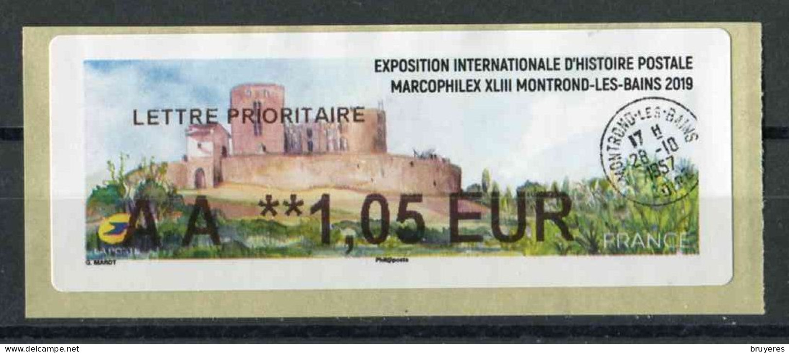 Timbre De Distributeur De 2019 "LETTRE PRIORITAIRE AA **1,05 EUR - MARCOPHILEX XLIII MONTROND-LES-BAINS" - 2010-... Vignette Illustrate