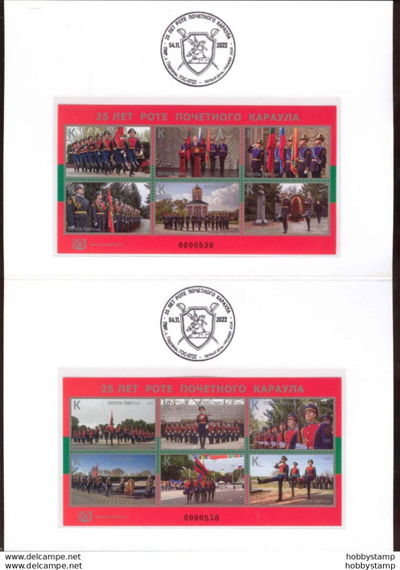 Label Transnistria 2022 25th Anniversary Of The Guard Of Honor Company 2 Sheetlets**MNH Self-adhesive In Booklet - Etichette Di Fantasia