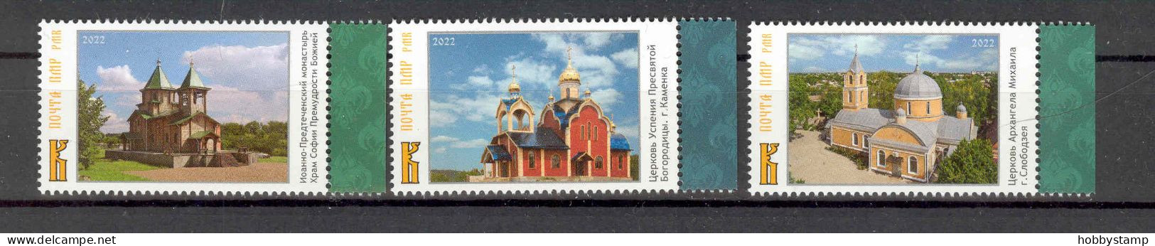 Label Transnistria 2022 Churches Of Transnistria 3v**MNH - Fantasie Vignetten