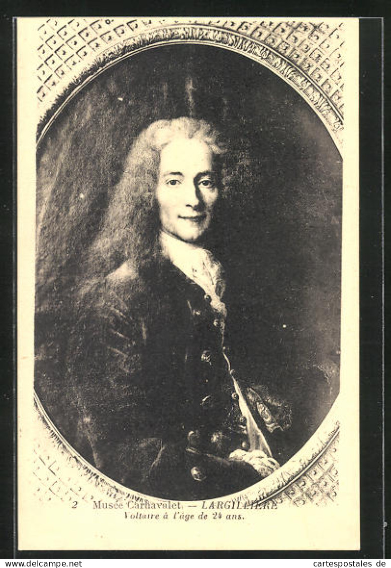 AK Largilliere, Musee Carnavalet, Voltaire, Portrait Des Jungen Dichters  - Schriftsteller