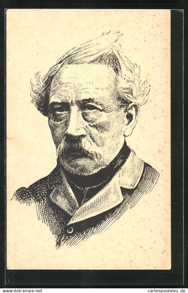 Künstler-AK Josef Wenzig, Portrait Des Dichters, Autor Libreta Oper Dalibora A Libuse  - Schriftsteller