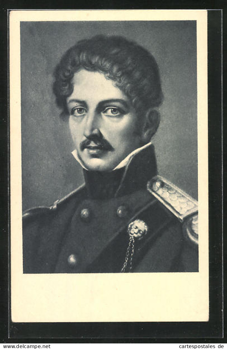 Künstler-AK Theodor Körner, Bildniskarte No. 5, Portrait Des Dichters In Uniform  - Ecrivains