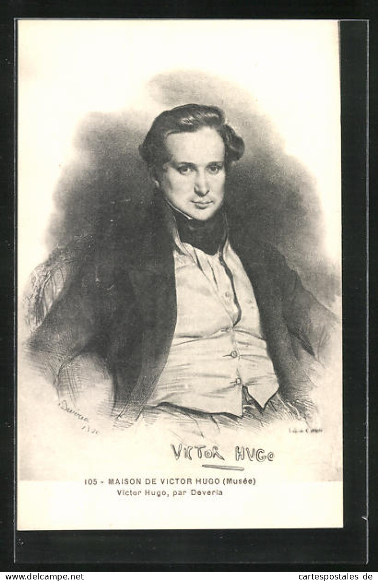 AK Victor Hugo, Der Junge Schriftsteller Sitzend Abgebildet  - Escritores