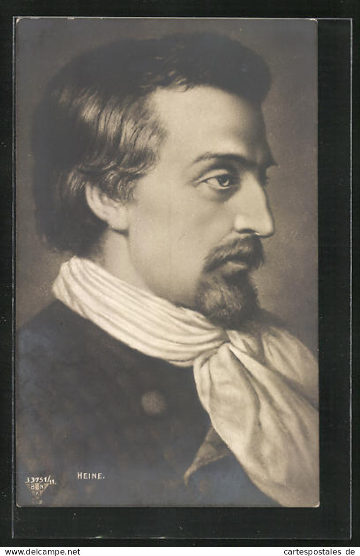 AK Heinrich Heine, Seitliches Portrait Des Dichters  - Writers