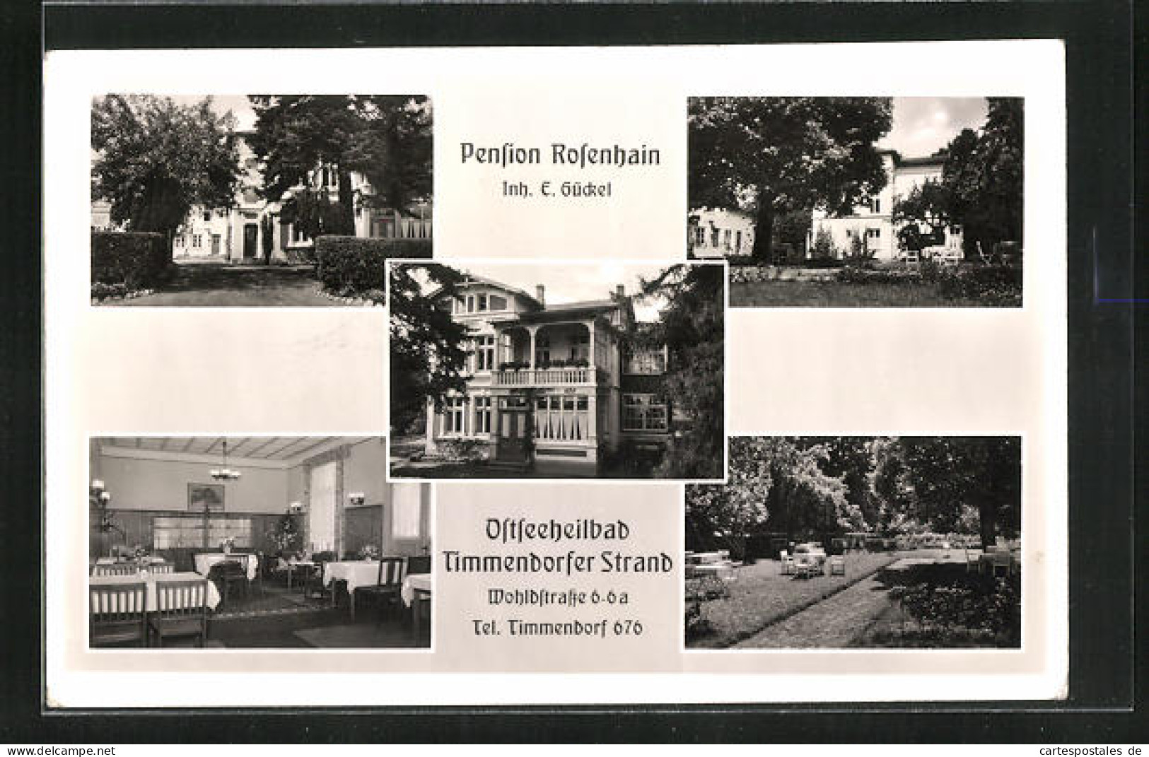 AK Timmendorfer Strand, Die Pension Rosenhain, Im Gastraum, Gartenansicht  - Timmendorfer Strand