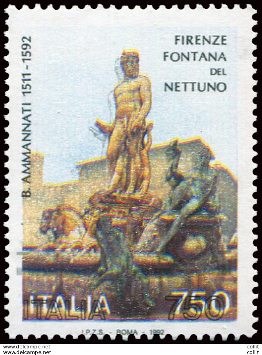 Fontana Del Nettuno Varietà Colori Fuori Registro - Plaatfouten En Curiosa