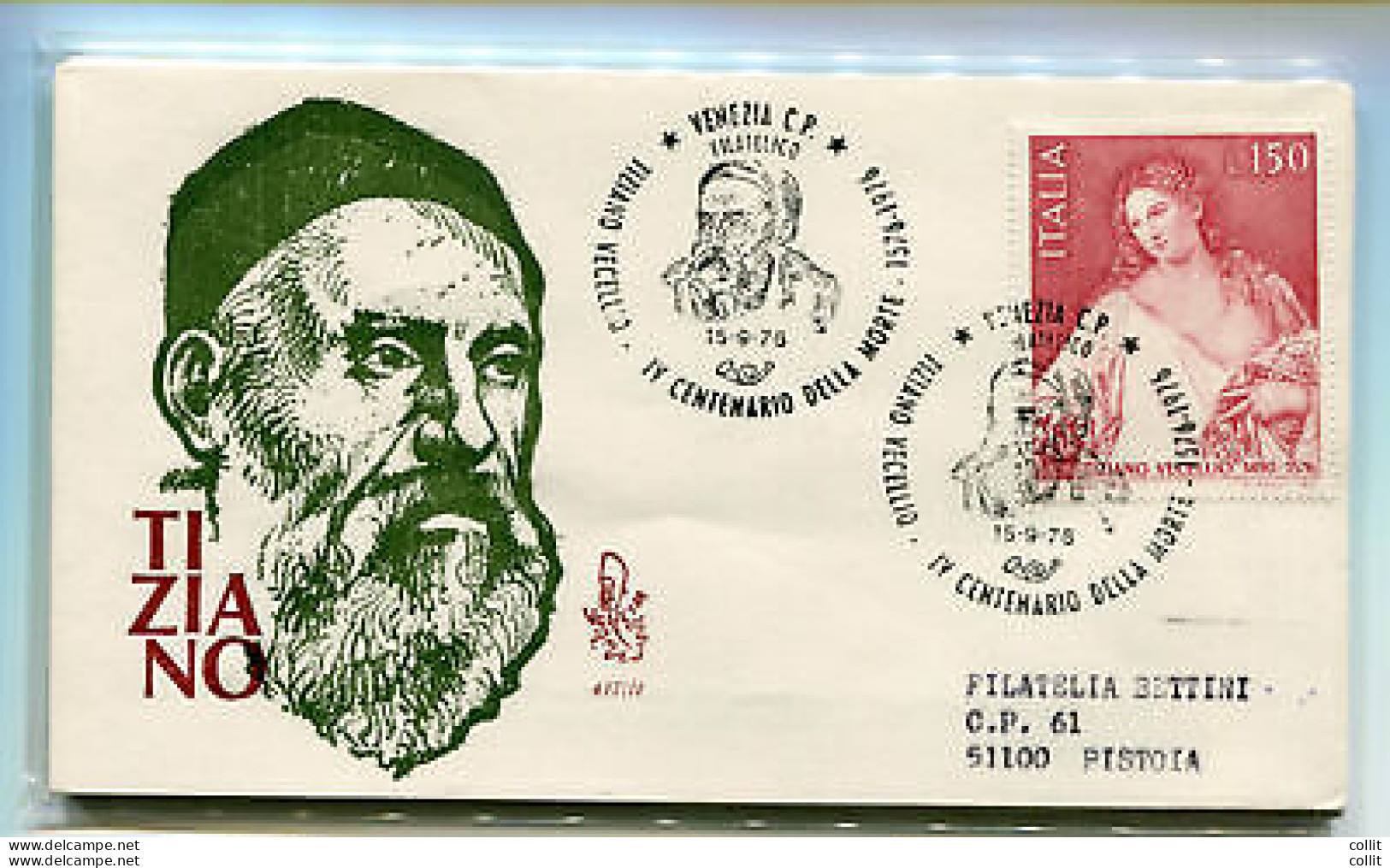 Italia FDC Venetia 1976 Tiziano  Viaggiata  Per L'Italia - FDC