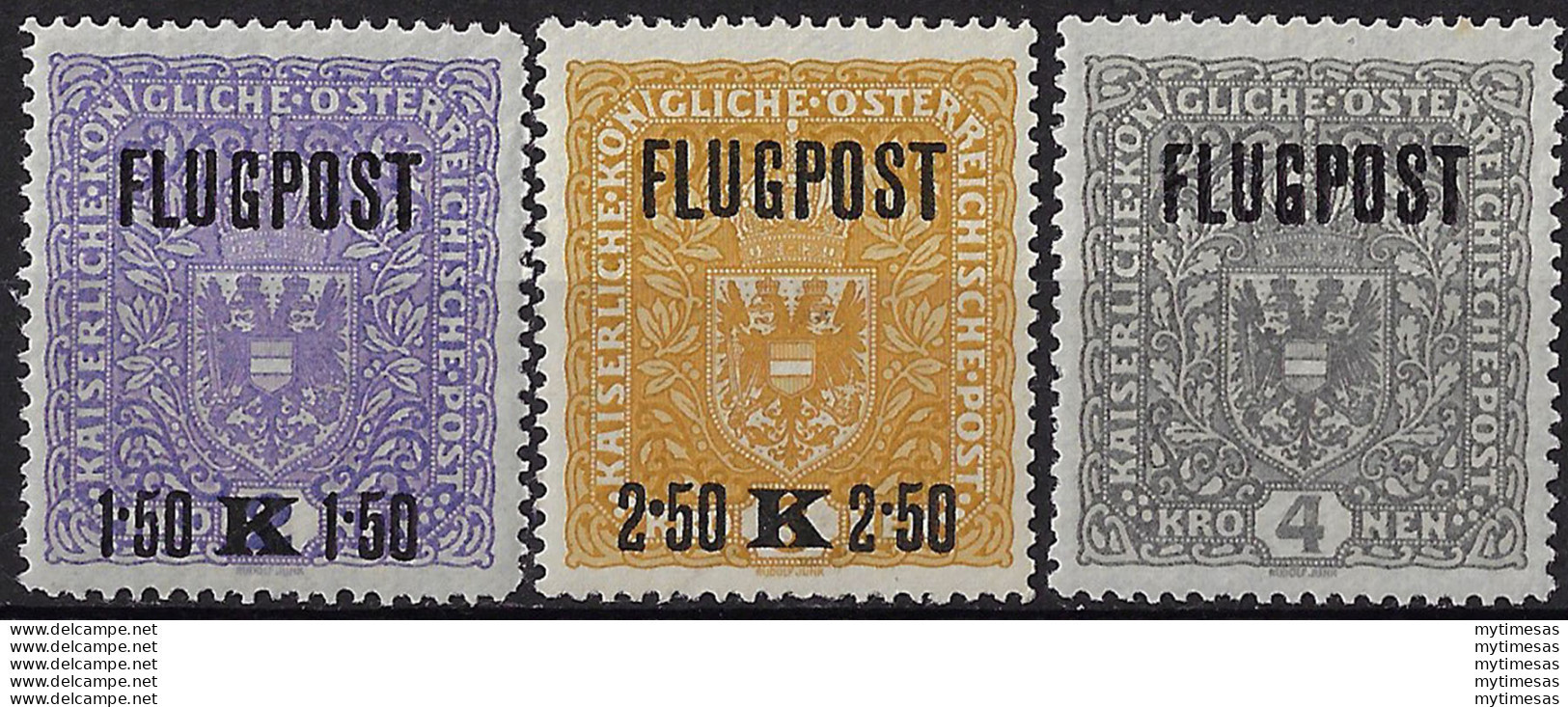 1918 Austria "FLUGPOST" 3v. MNH Unificato  1/3 - Other & Unclassified