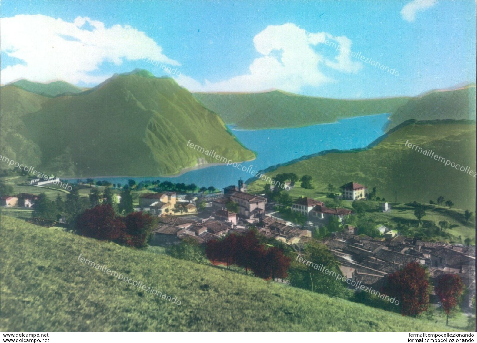 O451 Cartolina Il Lago D'iseo Vista Da Bossico  Provincia Di Bergamo - Bergamo