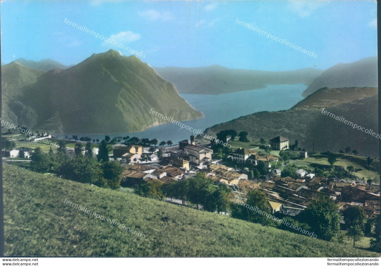 O450 Cartolina Il Lago D'iseo Vista Da Bossico  Provincia Di Bergamo - Bergamo