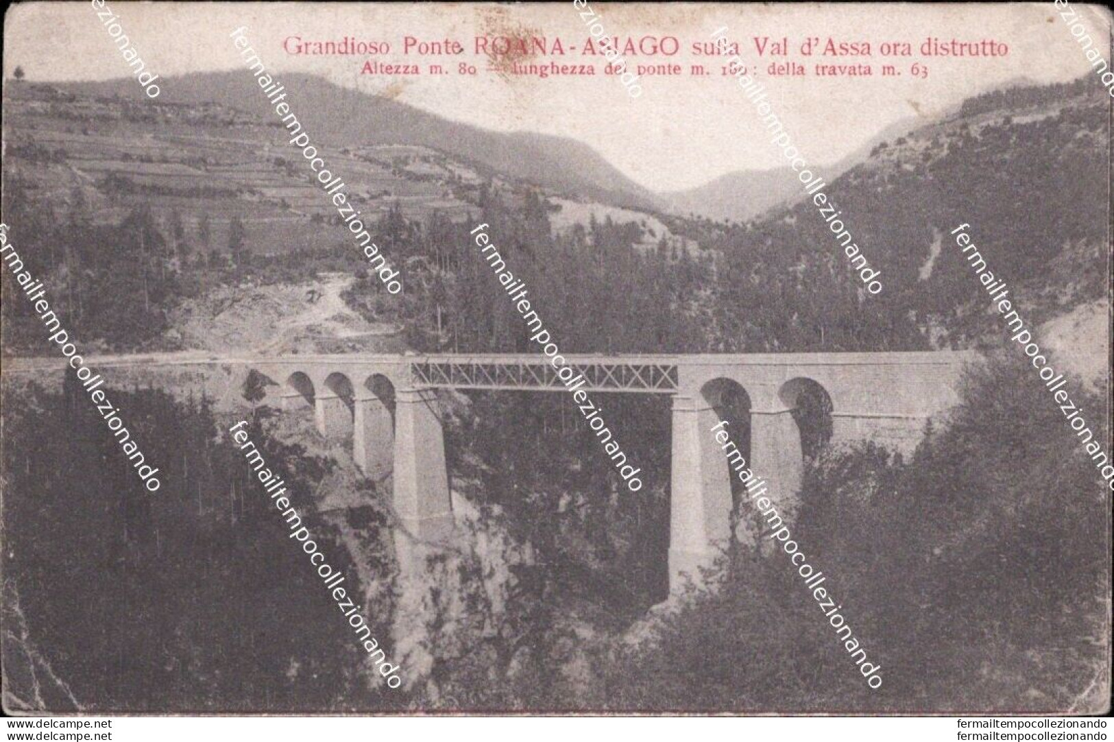 Bl672 Cartolina Grandioso Ponte Roana Asiago Val D'astico Provincia Di Vicenza - Vicenza