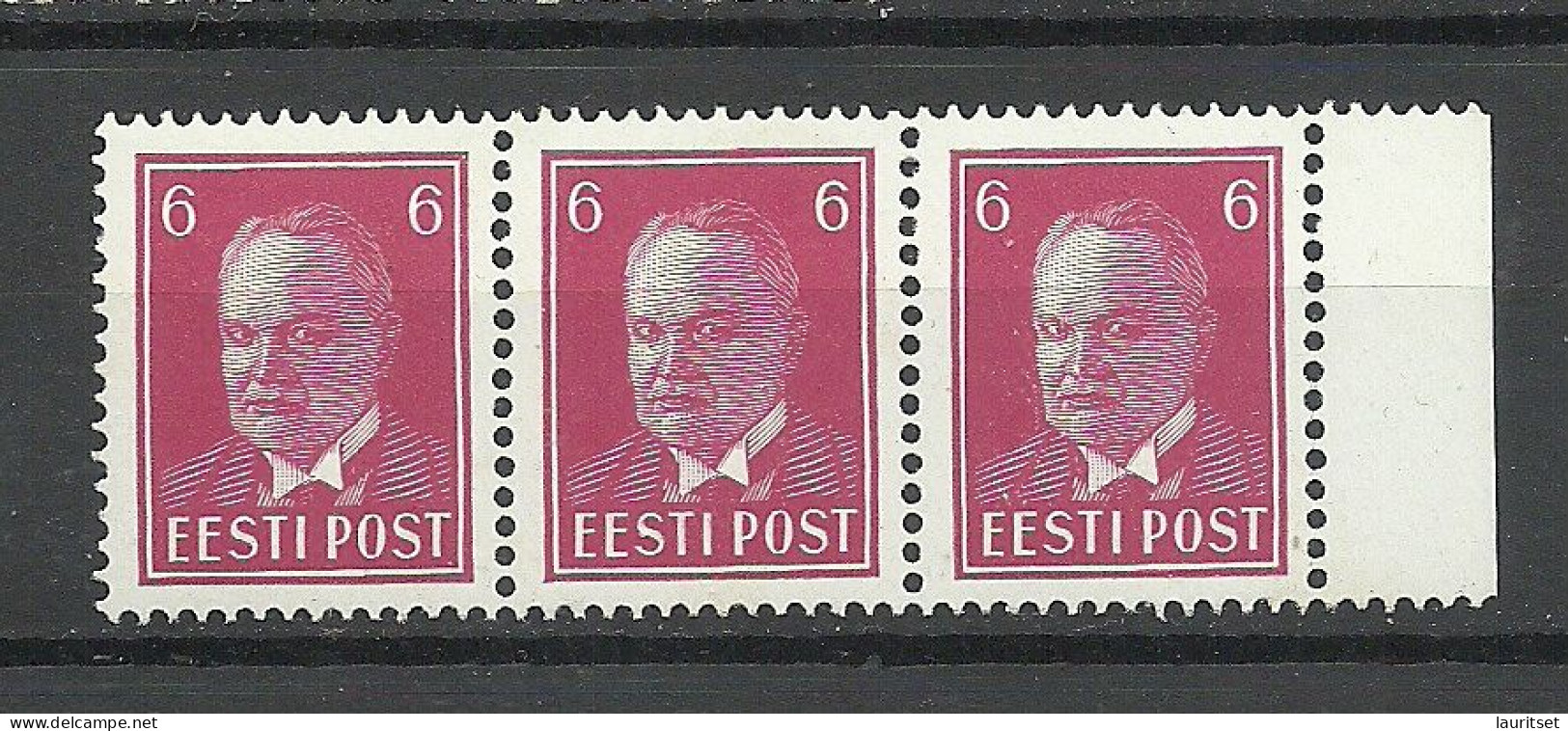 ESTLAND Estonia 1936 Michel 116 As 3-stripe President Päts MNH But Stain Spots - Estland