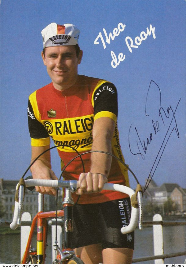 CARTE CYCLISME THEO DE ROOY SIGNEE TEAM RALEIGH 1983 - Radsport