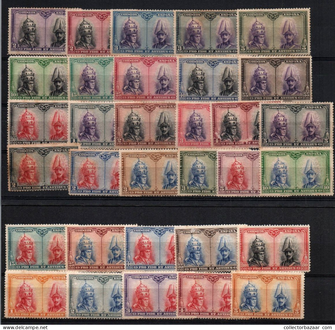 Spain Catacombs Papal Pope Complete Nos. B74-B105 (32) MH $70 - Unused Stamps