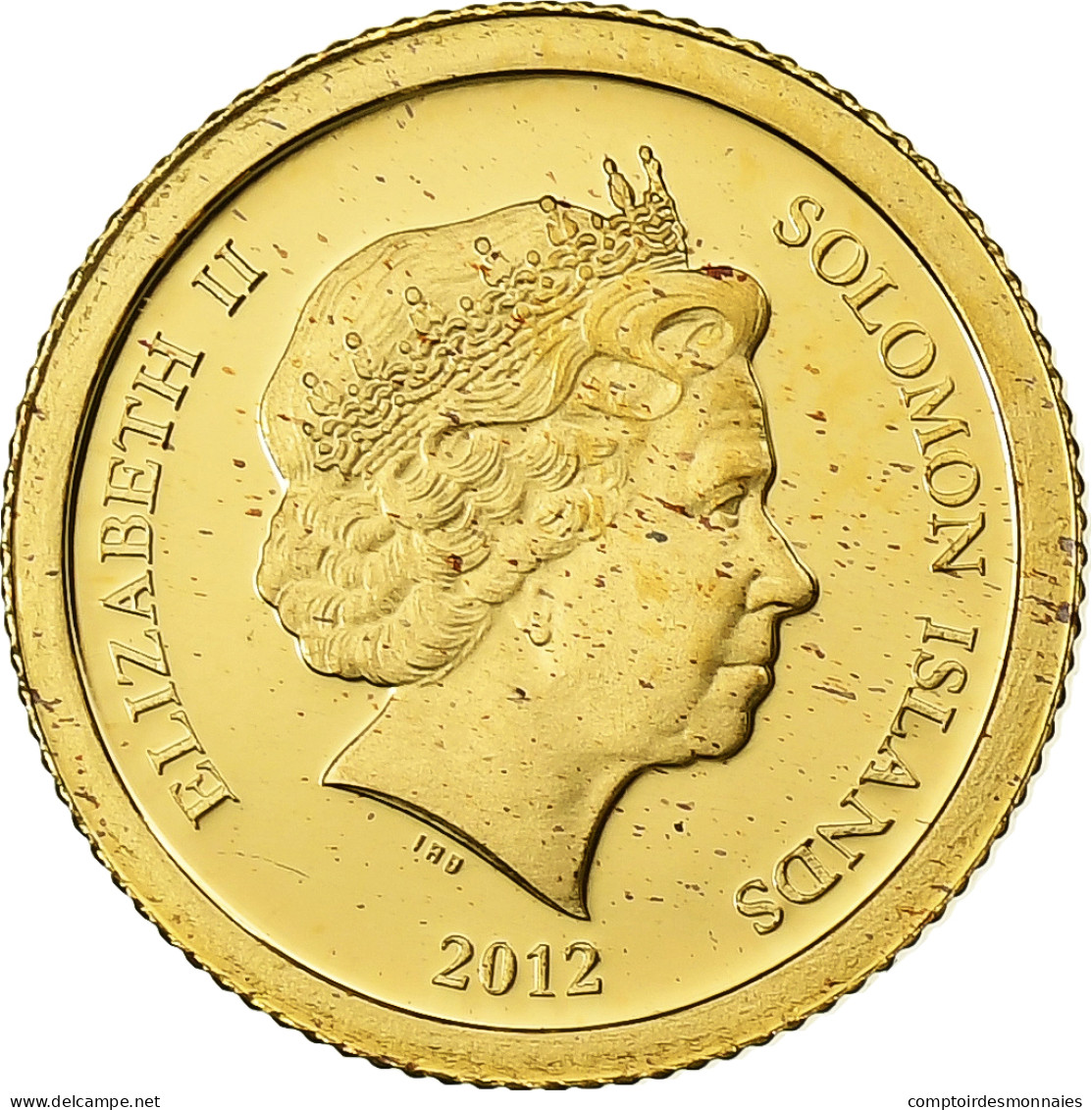 Monnaie, Îles Salomon, Elizabeth II, 5 Dollars, 2012, B.H. Mayer, FDC, Or - Isole Salomon