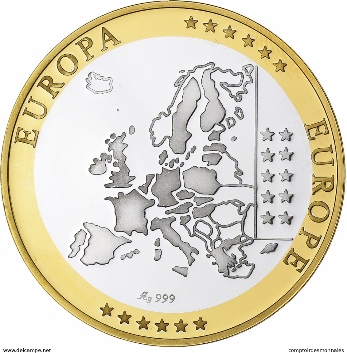 Estonie, Médaille, L'Europe, Argent, FDC - Altri & Non Classificati