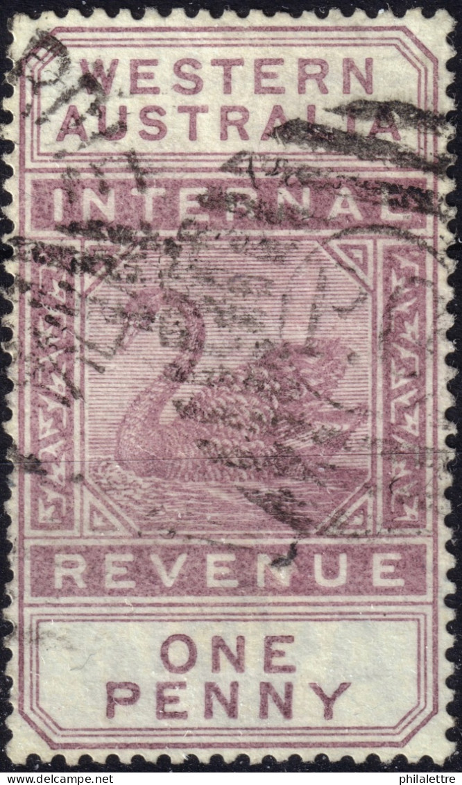 AUSTRALIA / WESTERN AUSTRALIA - SG.F19 1d Dull Purple Internal Revenue Stamp - Used COOLGARDIE / PO Duplex Cancel VFine - Usados