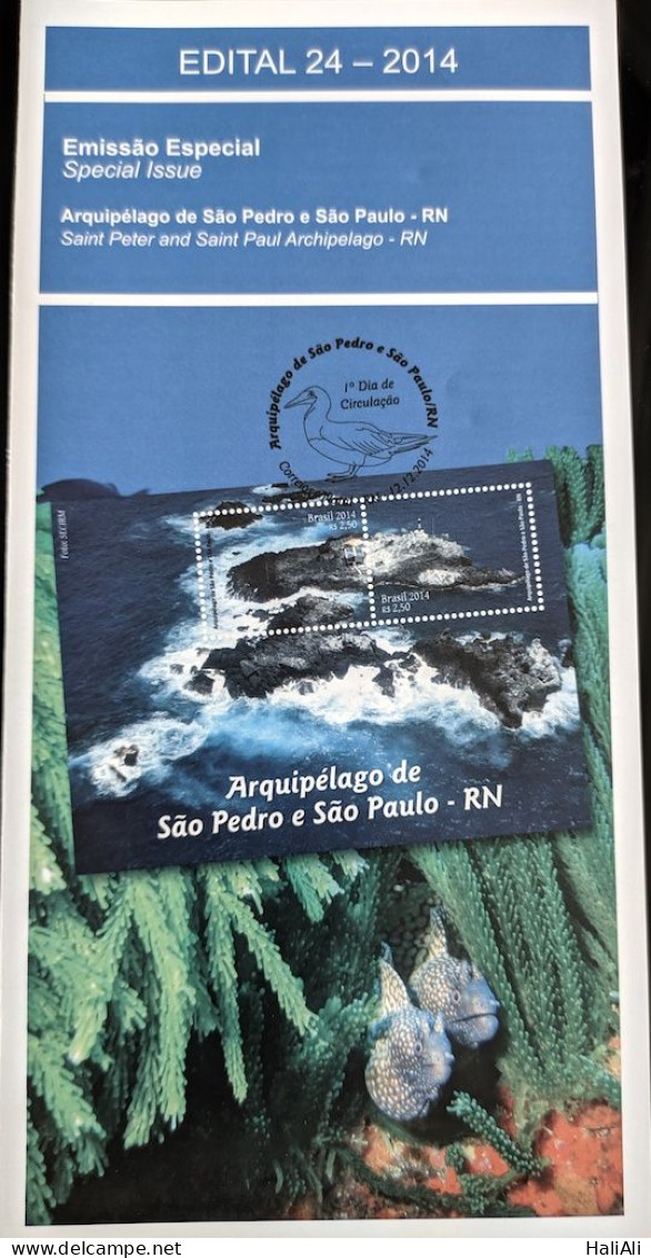 Brochure Brazil Edital 2014 24 Archipelago Of São Pedro And São Paulo Without Stamp - Briefe U. Dokumente