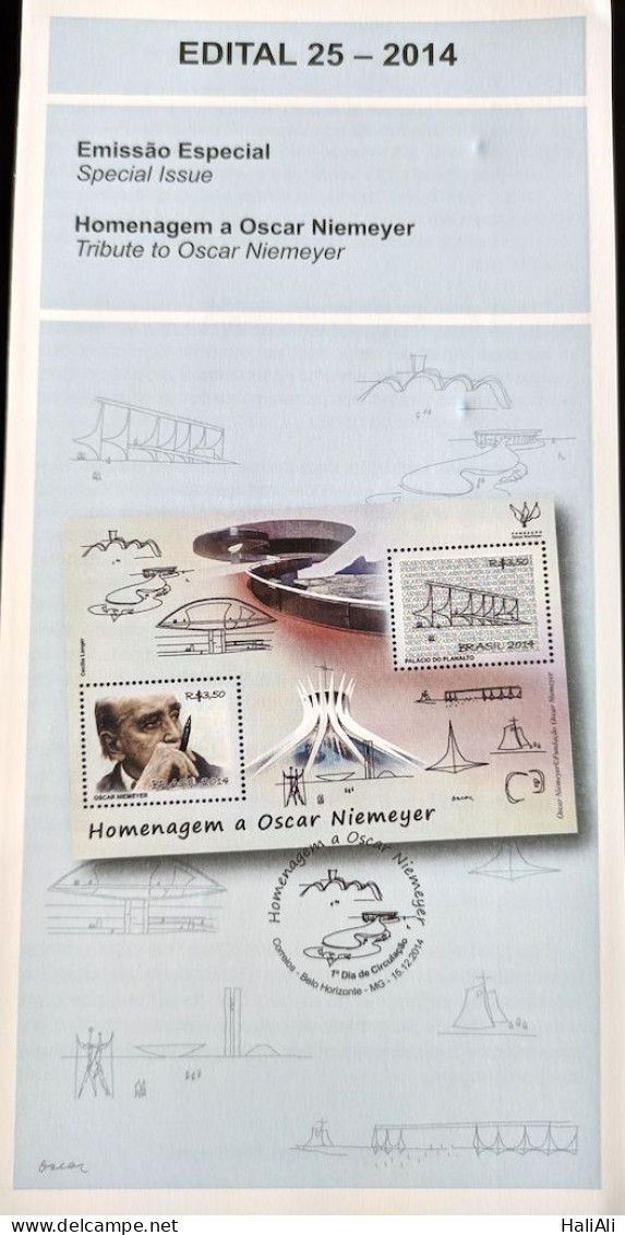 Brochure Brazil Edital 2014 25 Oscar Niemeyer Architecture Without Stamp - Briefe U. Dokumente