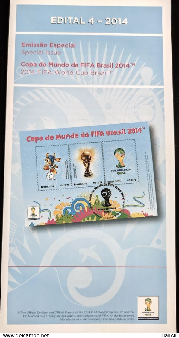 Brochure Brazil Edital 2014 04 Fifa Football World Cup Brazil 2014 Without Stamp - Cartas & Documentos