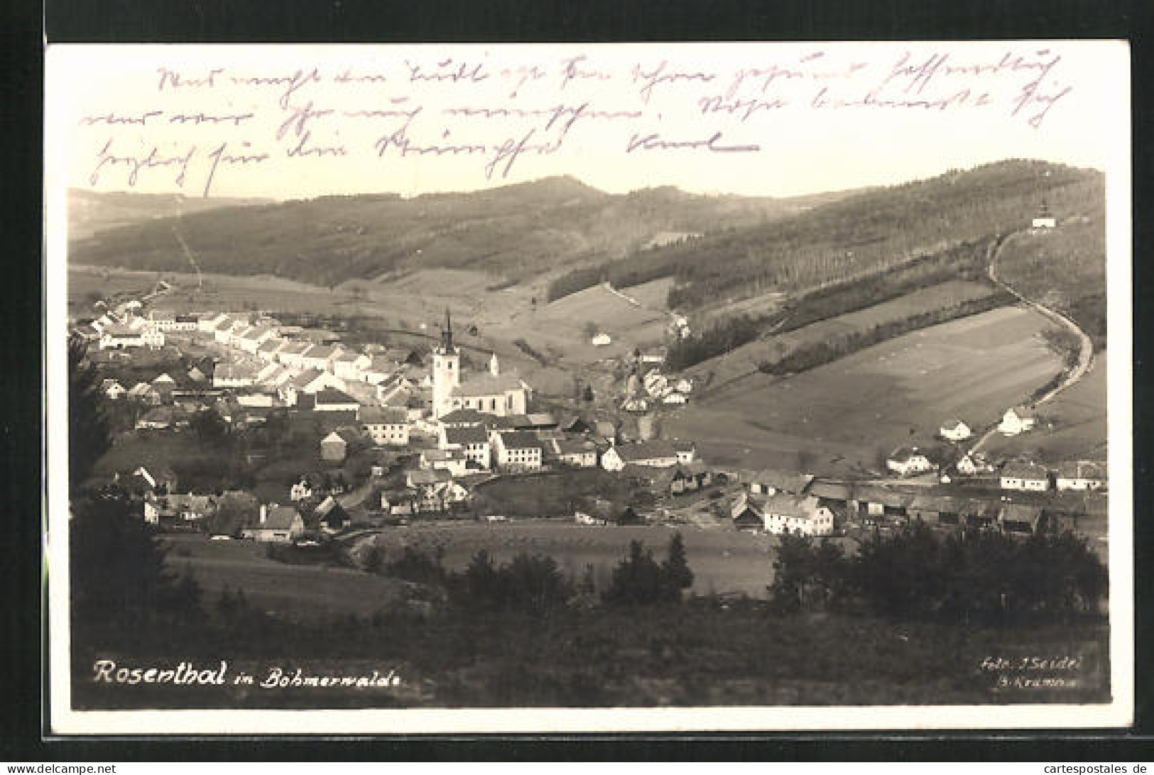 AK Rosenthal Im Böhmerwald, Blick Zur Kirche  - Tschechische Republik